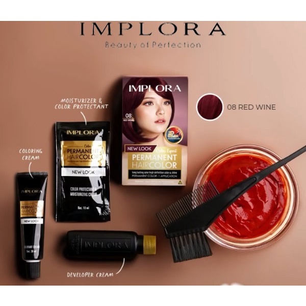 Implora New Permanent Hair Color Rumah Cantik 354 Cat Rambut Implora Dengan Warna Yang Indah dan Tahan Lama