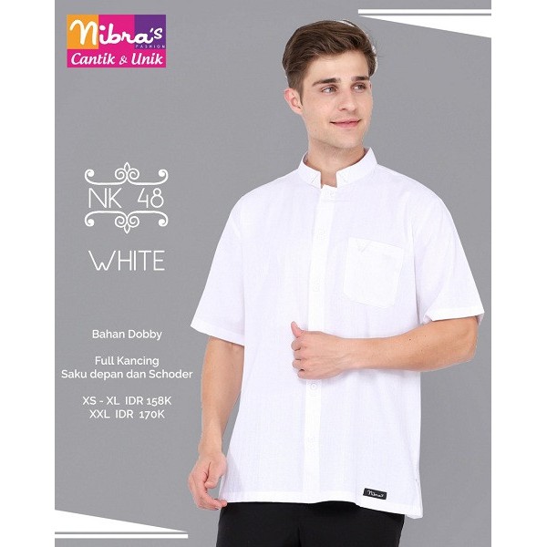 Baju koko putih nibras nk 48 nibras koko nibras nk 48 koko putih lengan pendek