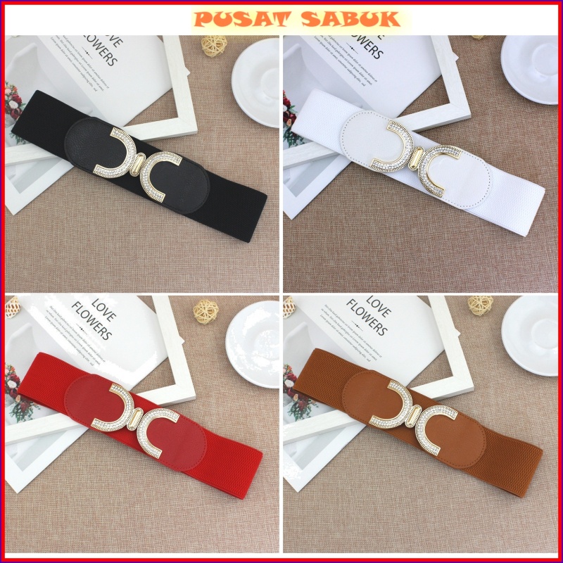 Gesper Cewek Ikat Pinggang Sabuk Wanita Belt Fashion Korea Karet obi Import Gold Oby Murah Baru cm