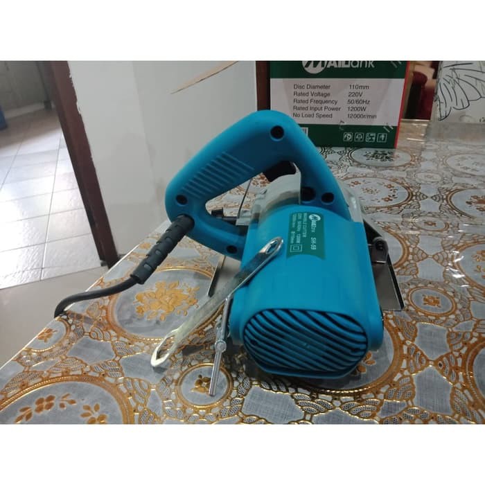 Mesin Marble Cutter Stone Cutter Merk Mailtank Kode SH-59 Warna Biru 12000r/min 220volt 1200watt