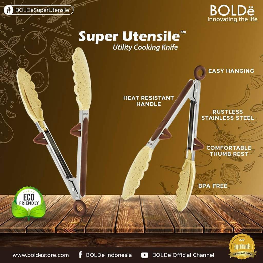 Super UTENSILE Granite Series FOOD TONG 12 inch Original BOLDe