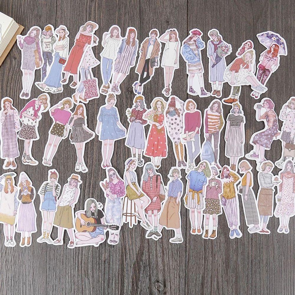 [Elegan] Mori Girls Stiker Wanita 100pcs/pack Album Foto Planner DIY Craft Pretty Girls Handbook Stickers