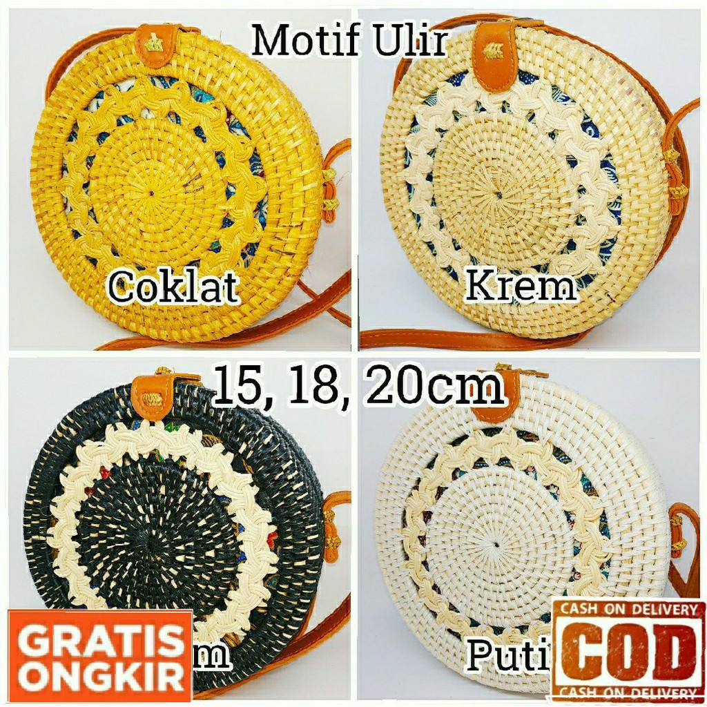  SALE Tas Rotan Bulat Original 20 18 15cm Shopee Indonesia