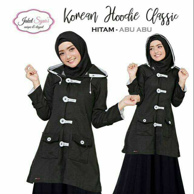 Jaket Syar'i Wanita Muslimah KOREAN HOODIE CLASSIC Terbaru Terlaris ...