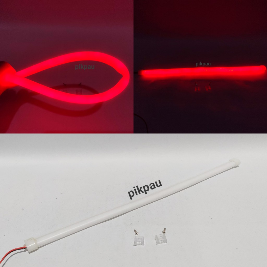 Lampu LED Alis Flexible Alis Motor 30cm LED Warna Merah