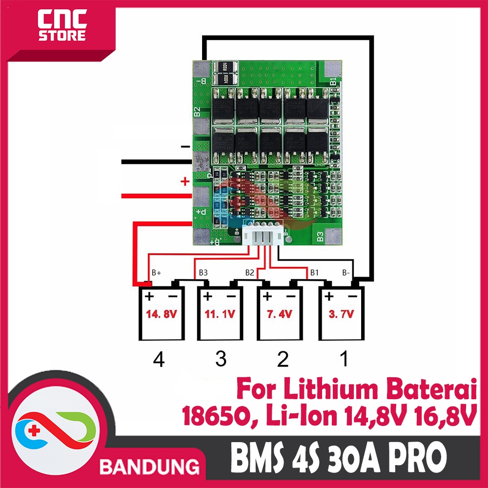 BMS 4S 30A PRO 14.8V 16,8V CHARGER 18650 LITHIUM LI-ION BATTERY