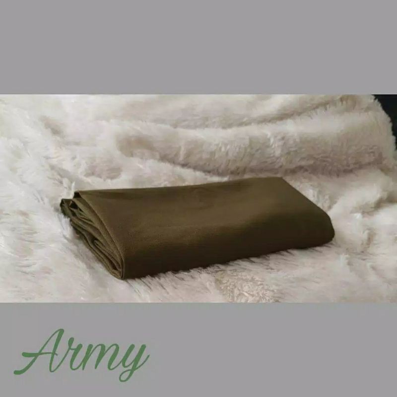 Kerudung Bergo Maryam Tali Non Pet Moscrepe Premium Hijab Instan Jilbab Instant Krudung Polos-Army