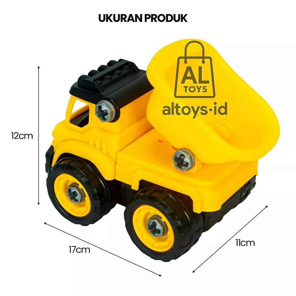 Mainan DIY Obeng Bongkar Pasang Mobil Truck Konstruksi Jombo Assembli Mobil Truk Besar 22-010278