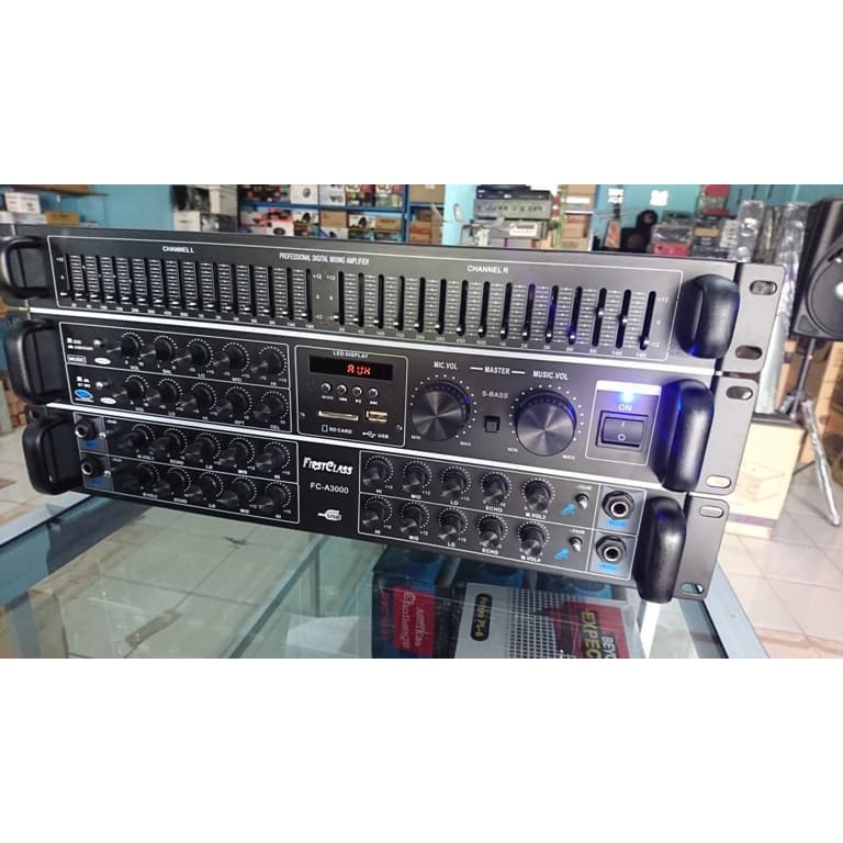 POWER AMPLI PROFESIONAL KARAOKE FIRSTCLASS MP3 EQUALIZER15 X BASS