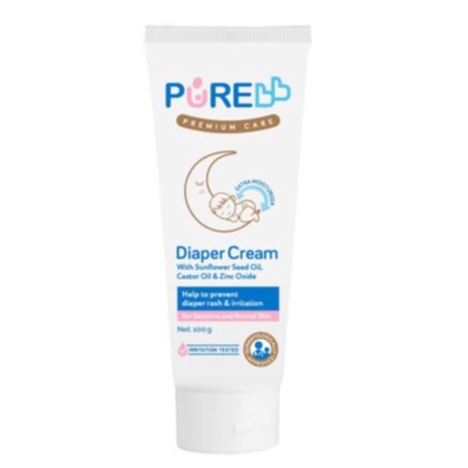 Pure Baby Diaper Cream 100 G/ Krim Pencegah Ruam Popok Bayi / Pure BB