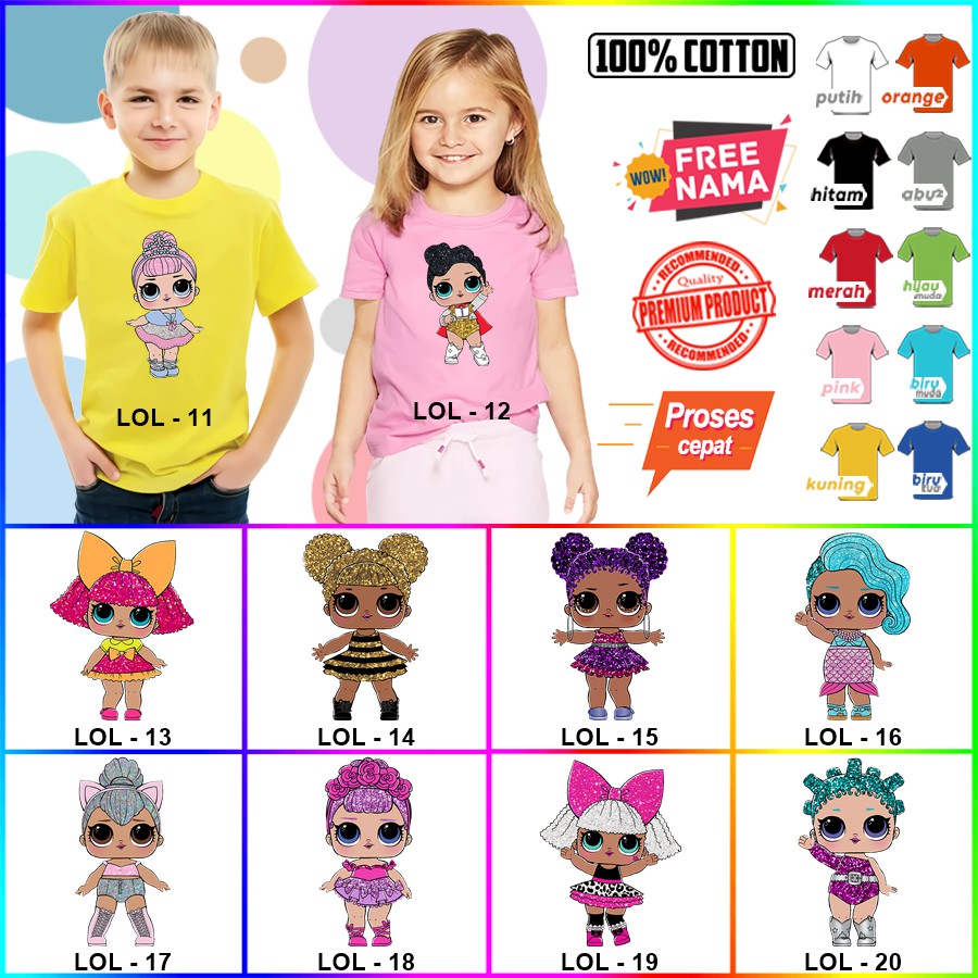 Baju Kaos ANAK DAN DEWASA LOL COUPLE (FREE NAMA) 1 - 60