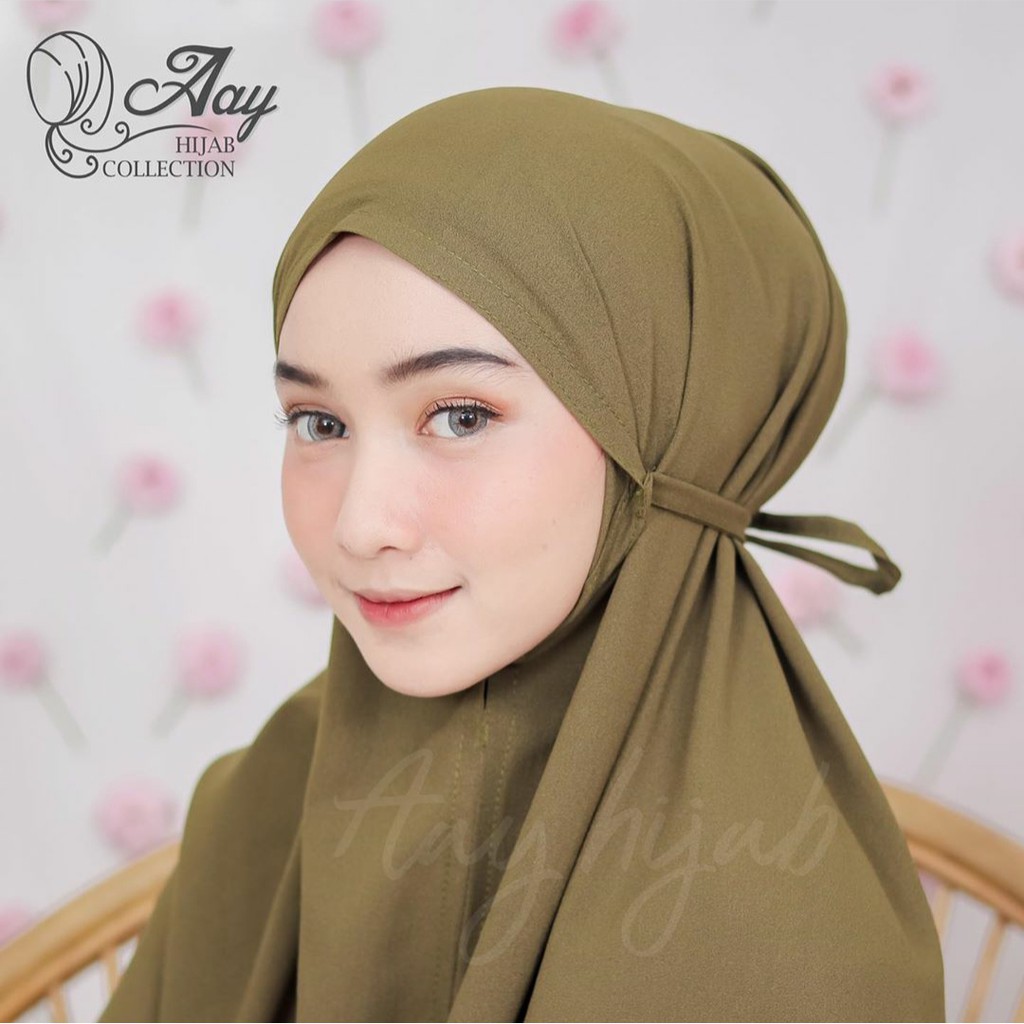 Hijab Instan Jilbab Bergo Maryam Bahan Wolfis Size XL Jumbo Premium Quality Gratis Ongkir Bisa COD-2