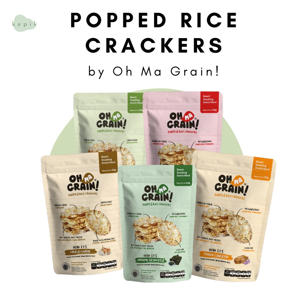 

Oh Ma Grain! - Popped Rice Crackers (SAVOURY Series) - 50 gr