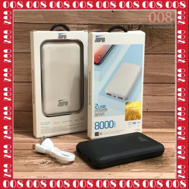 Power Bank Original Jaspan Powerbank 8000mAh Real Capasity 2 Output