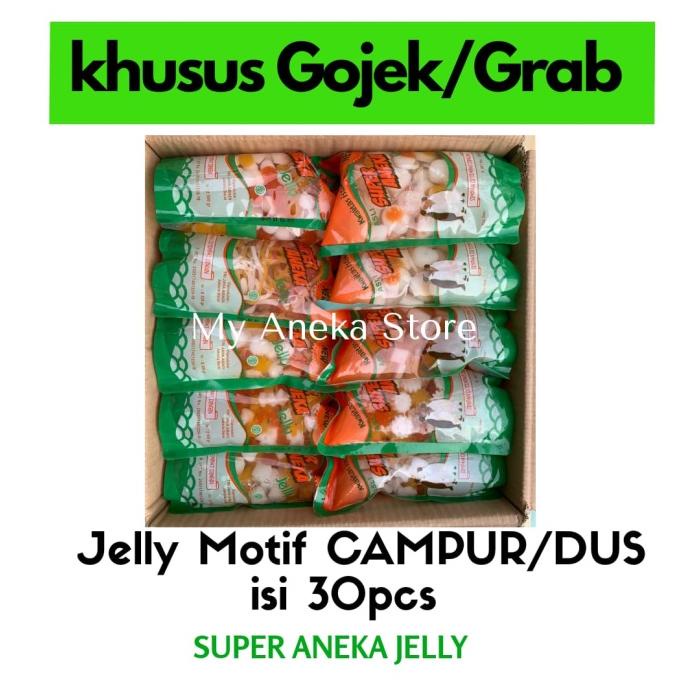 

Jelly motif campur 500gr isi 30pcs /Dus Super aneka jelly