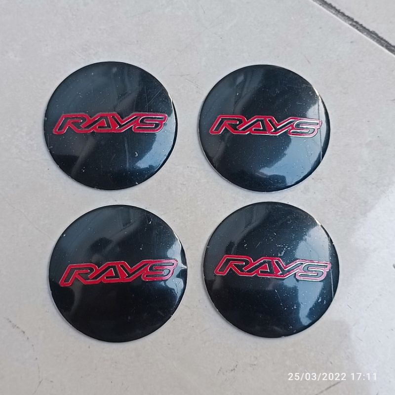 sticker stiker lapisan tutup dop velg mobil logo RAYS diameter 56mm