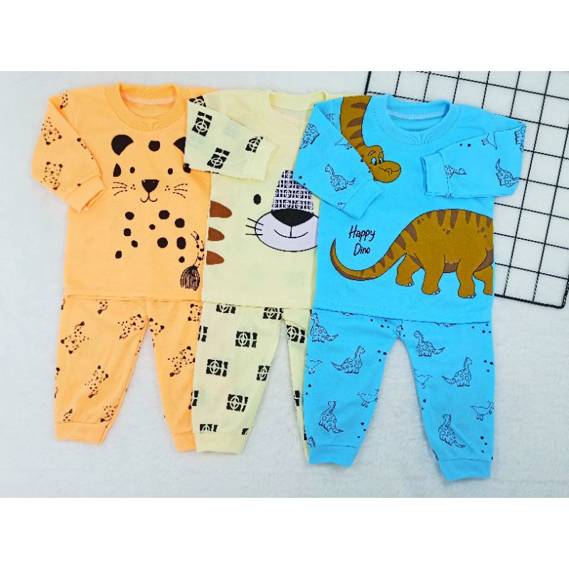 [Ss-8031] Paket Piyama Bayi 3Set Size 0-6bulan, Pakaian Bayi, Piyama Bayi, Baju Tidur Anak