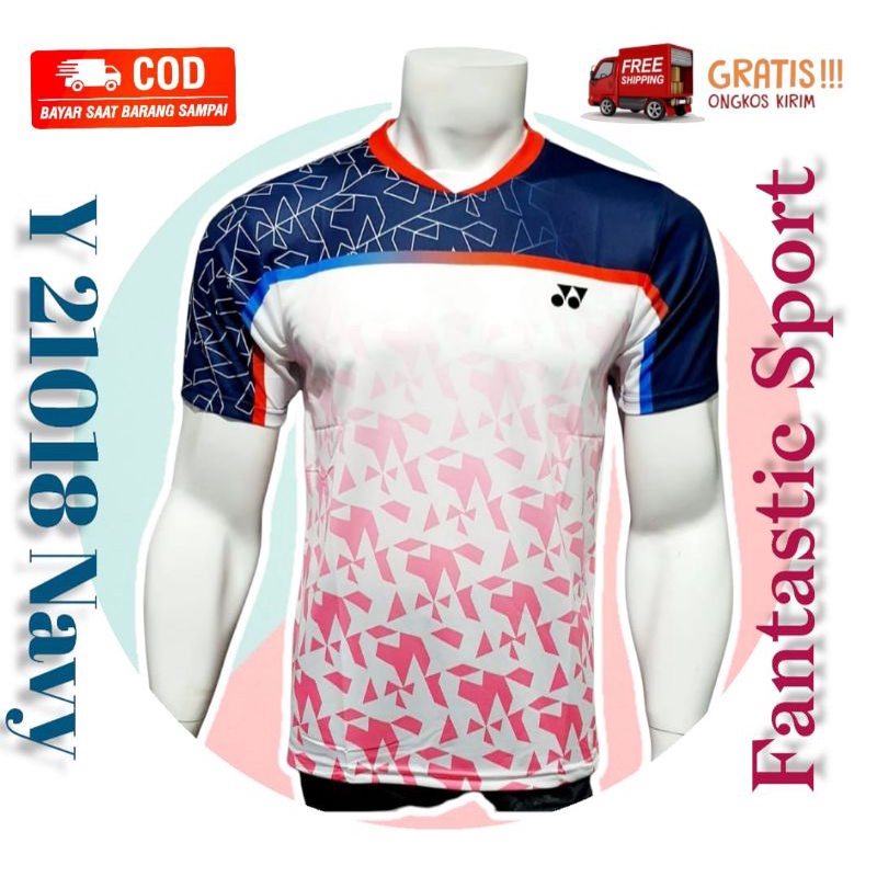 [COD] Kaos Bulutangkis Pria Dewasa Terbaru Baju Badminton Y 21018 Navy Jersey Olahraga Gradeori Impo