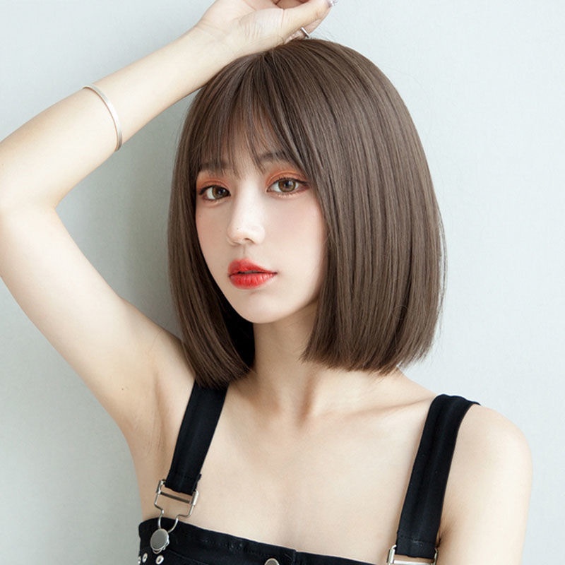 Image of Wig Rambut Model bobo Pendek Lurus Gaya Korea Untuk Wanita #2