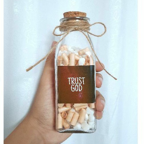 +-100 PIL AYAT ALKITAB FAVORIT DALAM BOTOL , KADO HADIAH UNIK , MESSAGES IN JAR