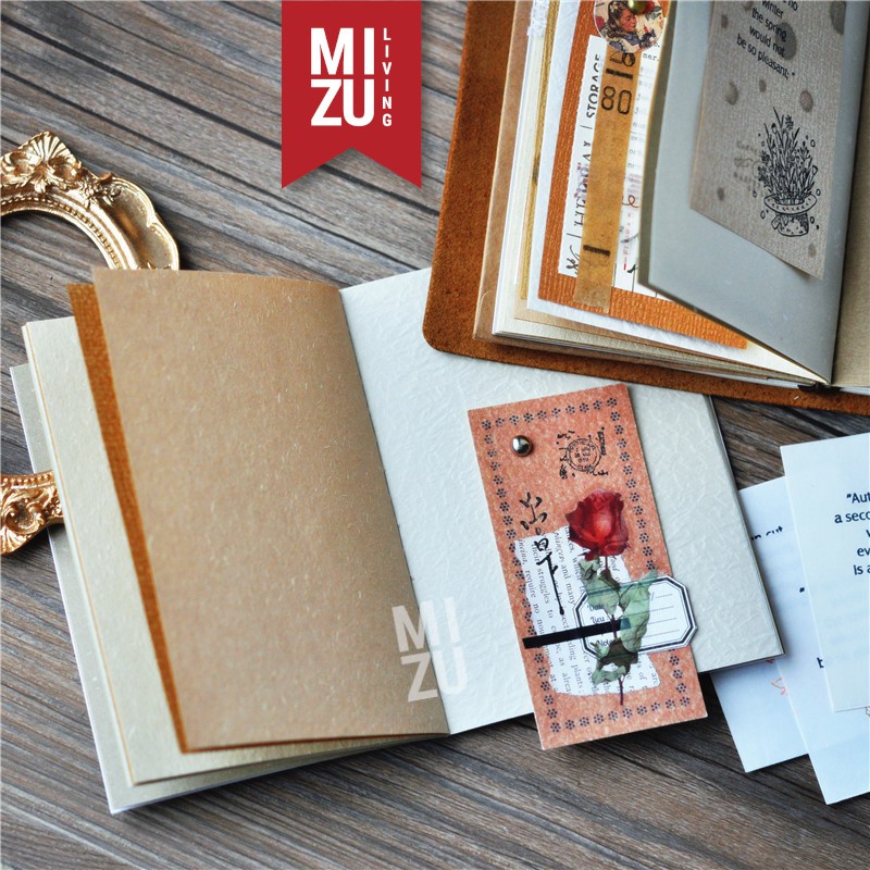 MIZU SHIKISAI Travelers Notebook Insert Buku Craft Paper Decoration Notebook