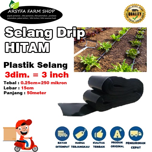 Selang Drip Selang Irigasi Hitam 3 Inch 3 Dim 50 Meter