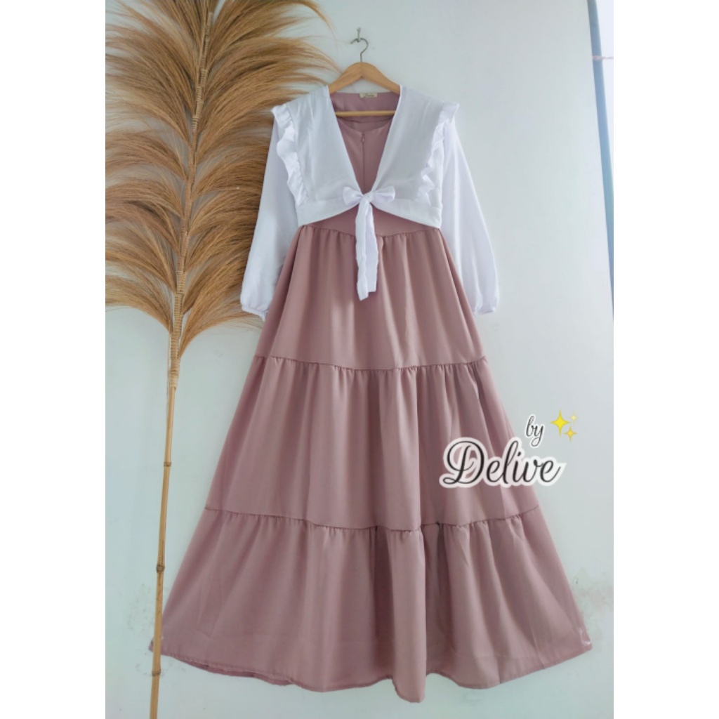 Baju Gamis Anak Perempuan Grosir Remaja Wanita Perempuan Cewek Tanggung Sania Set Usia 12Tahun 13Tah