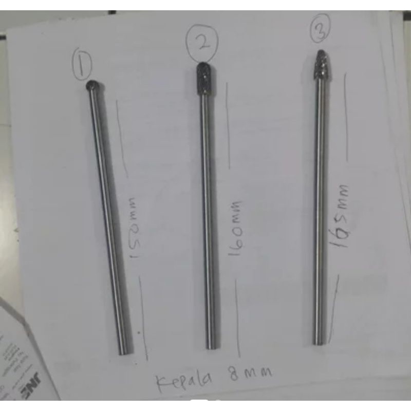 bor tuner. bor porting. mata tuner panjang batang 6mm kepala 8mm
