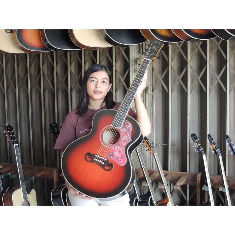GITAR AKUSTIK ELEKTRIK GIBSON J200 NEK FUL