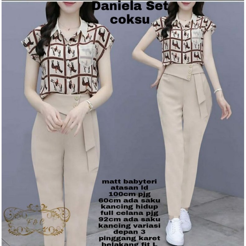 SET CELANA FASHION DANIELA, BABYTERRY, SETELAN, 3 UKURAN