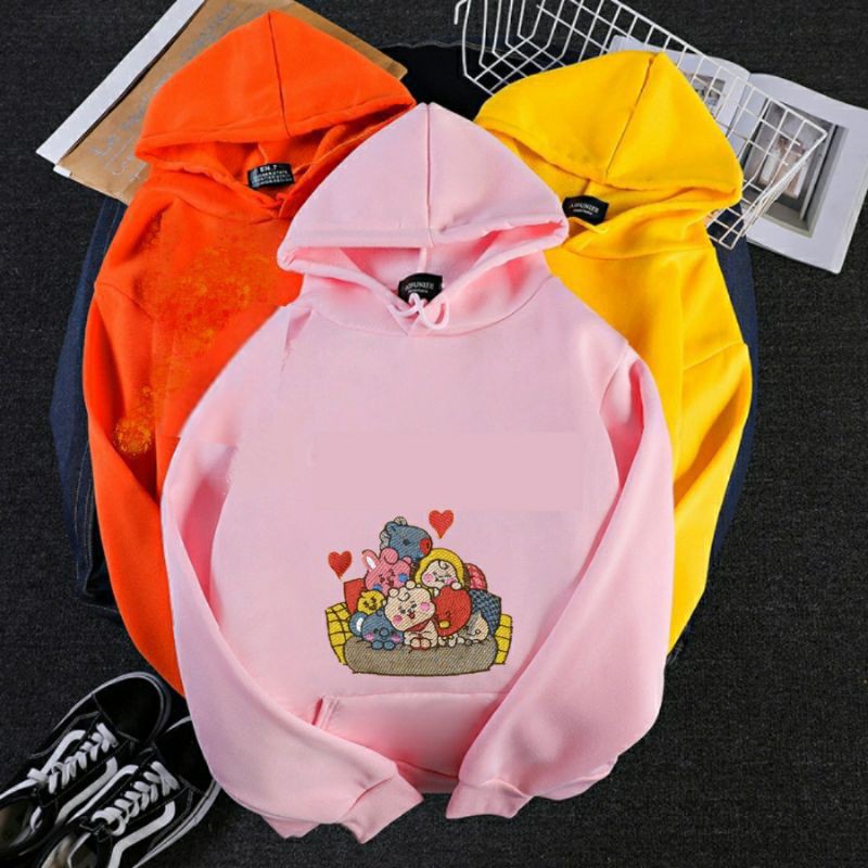 JAKET ANAK, JAKET ANAK BT21, sweter anak , sweter hodie BT21, JAKET HOODIE ANAK MURAH