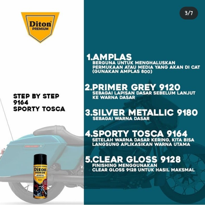 Pilok Pilox DITON Premium Y9164* Sporty Tosca / 9164 Hijau Tosca / Hijau Yamaha (400cc/400ml)