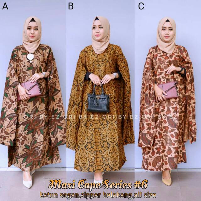 MAXI CAPE MURAH DRESS PANJANG MAXI CAPE SERIES TERMURAH BATIK MODERN DRESS BATIK MODERN MURAH