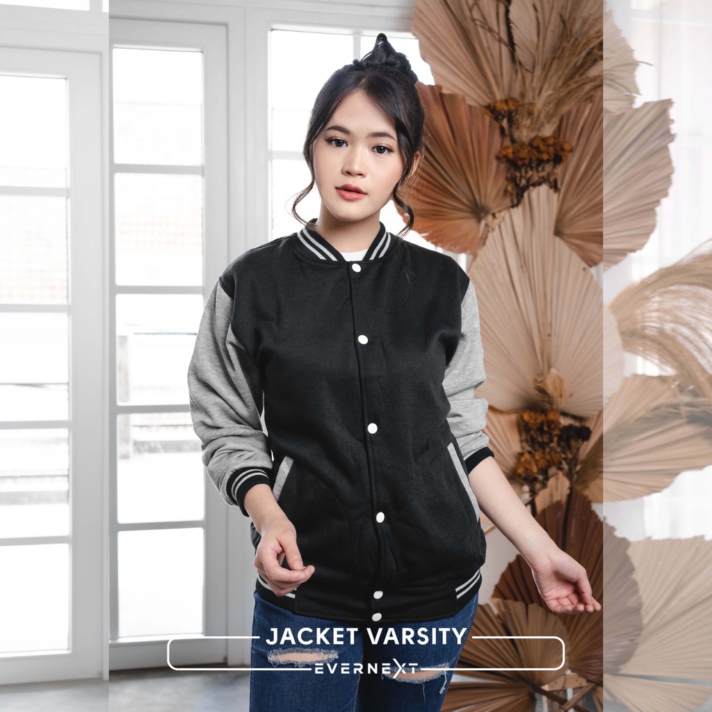 Jaket Baseball Varsity Fleece Tebal Adem Lembut - Jaket Varsity Baseball - Jaket Varsiti - Varsity Jacket Daily Outfit Jaket Harian Original