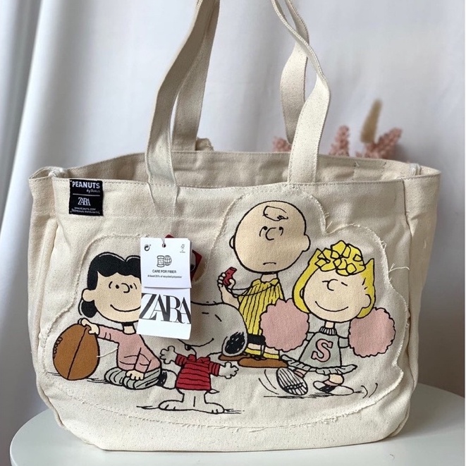 TAS TOTE  Z*RA SNOOPY/Z*RA SNOOPY/TAS WANITA Z310 Z*RAKANVAS TOTE BAG PREMIUM IMPORT