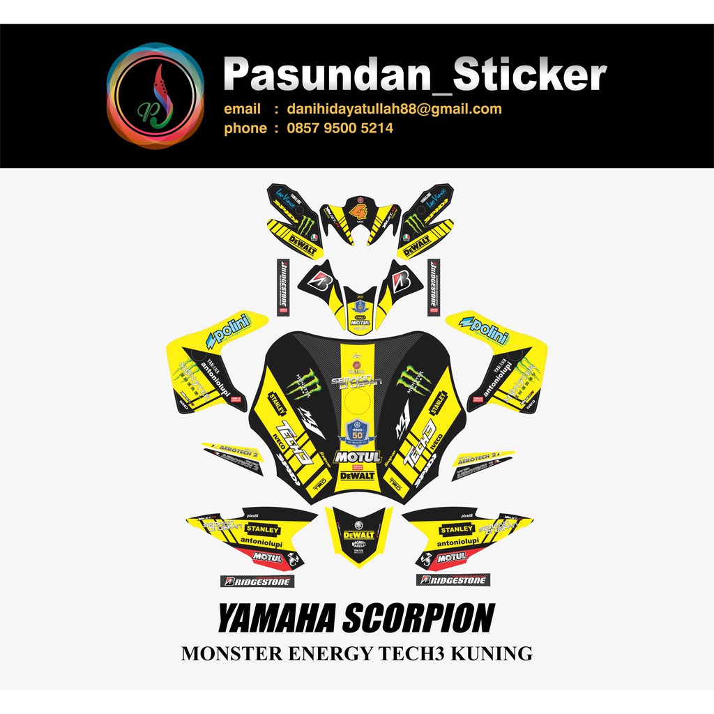 YAMAHA SCORPION MONSTER ENERGY TECH3 KUNING