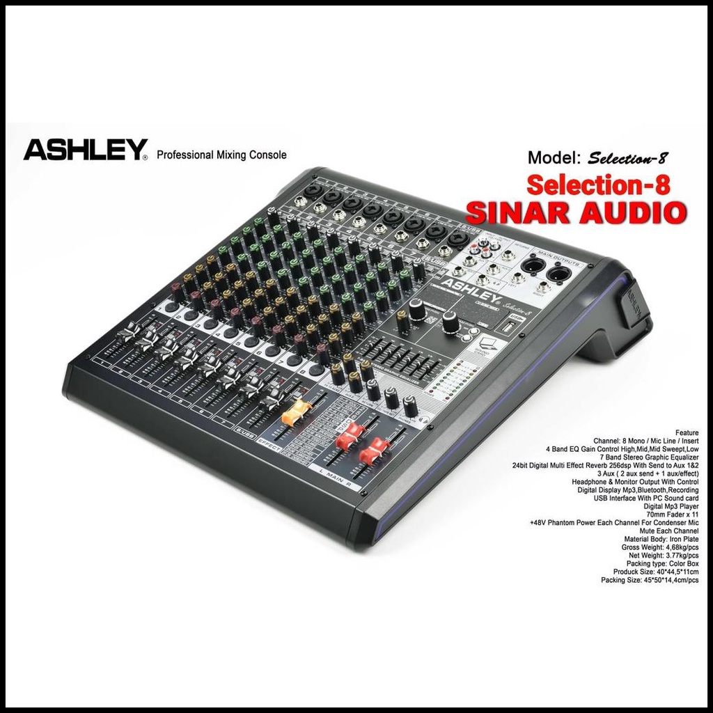 DISKON Mixer Ashley 8 Channel Selection-8 Bluetooth Usb Equalizer Original