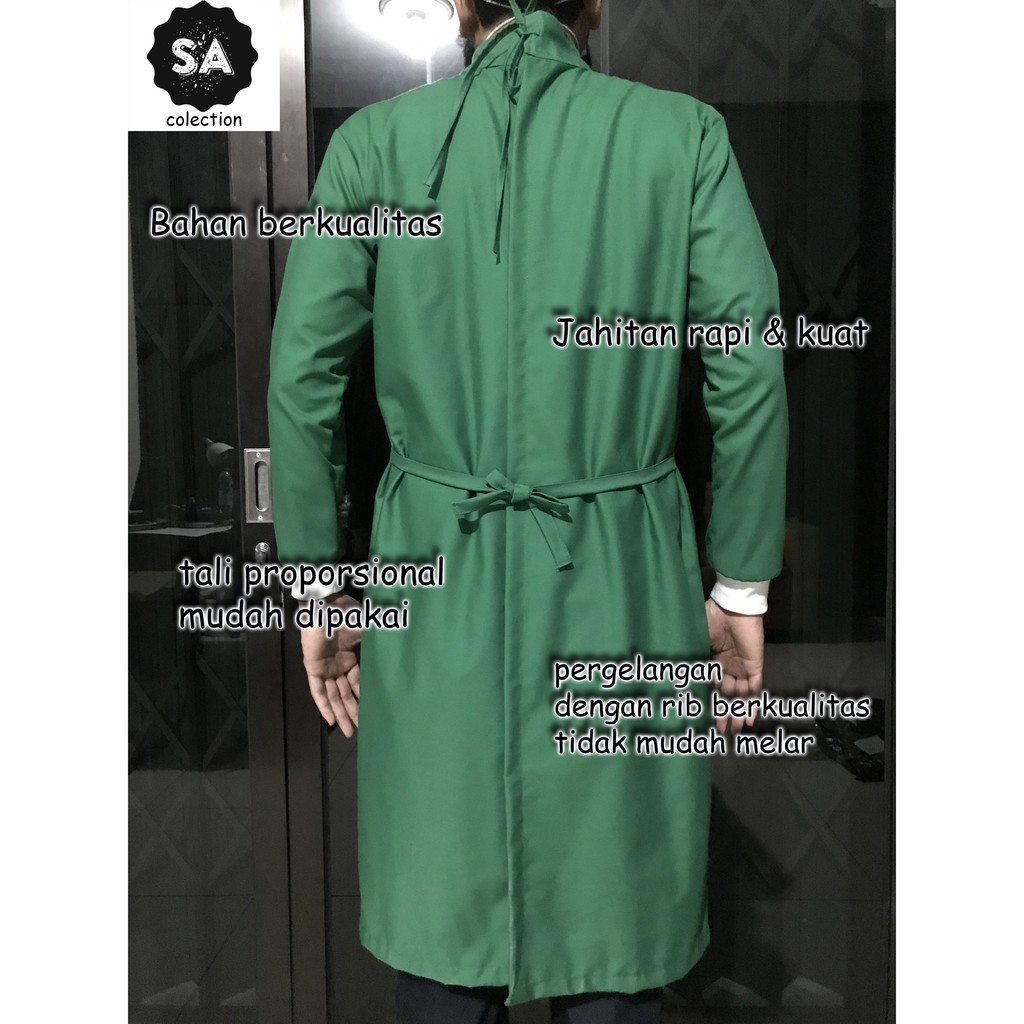 SET BAJU OPERASI / BAJU OK GOWN (Jubah + Masker + Topi) PREMIUM / APD GOWN