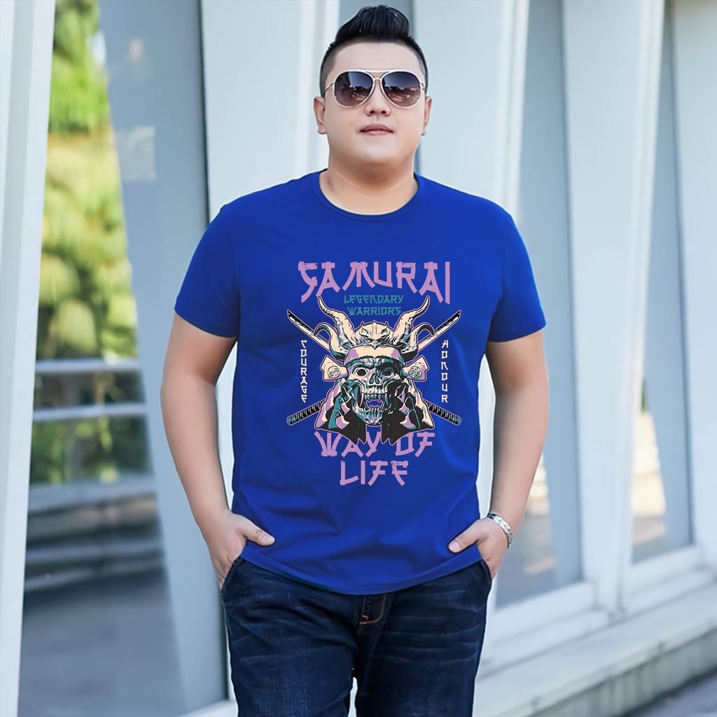 Baju Kaos Pria Jumbo Samurai Tshirt Bigsize XL XXL Distro DTF