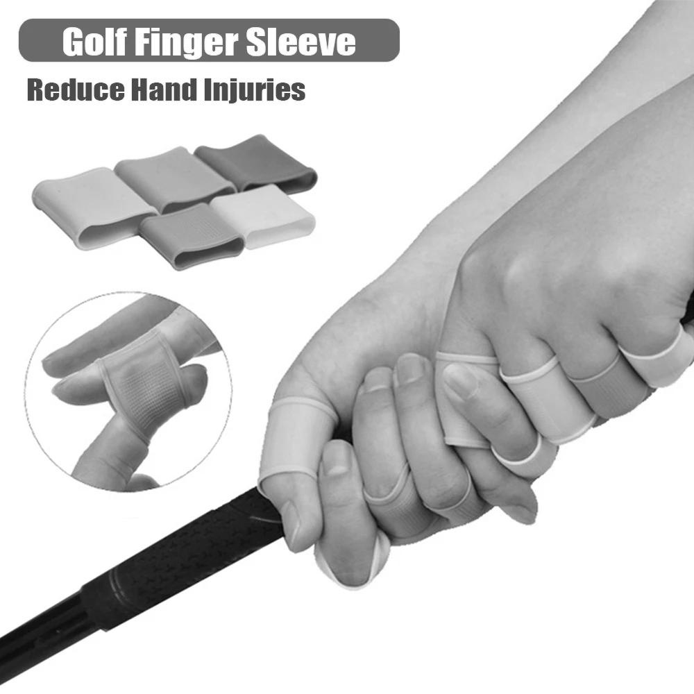 Lanfy Golf Finger Sleeve Aksesoris Golf Alat Bantu Latihan Golf Biru Abu Pink Silikon Anti-Slip Safety Pelindung Tangan