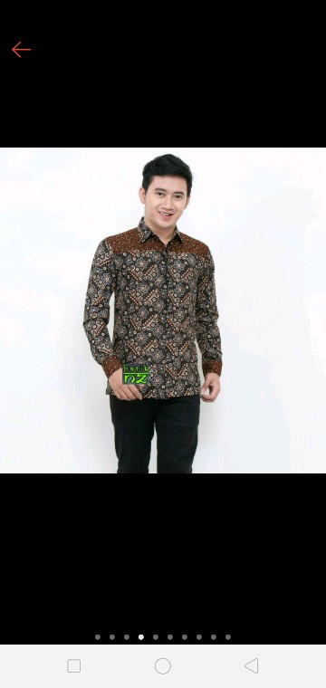 Kemeja Batik Pria Lengan Panjang Batik Azmil Hrb026 Motif Keratonan Kode 002 Size M L Xl Xxl Reguler