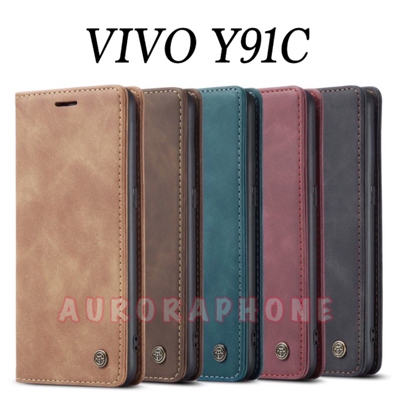Flip Case Vivo Y91c Original CASEME Leather Wallet Casing Vivo Y91c Flip Cover