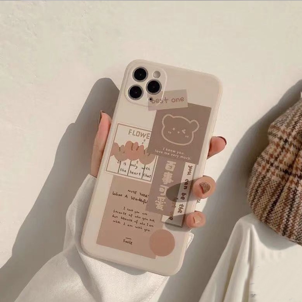 CASE BEAR BOBA FOR IPHONE 13 13 PRO 13 PRO MAX 13 MINI 12 11 X XS MAX XR 6 7 8 PLUS 6S