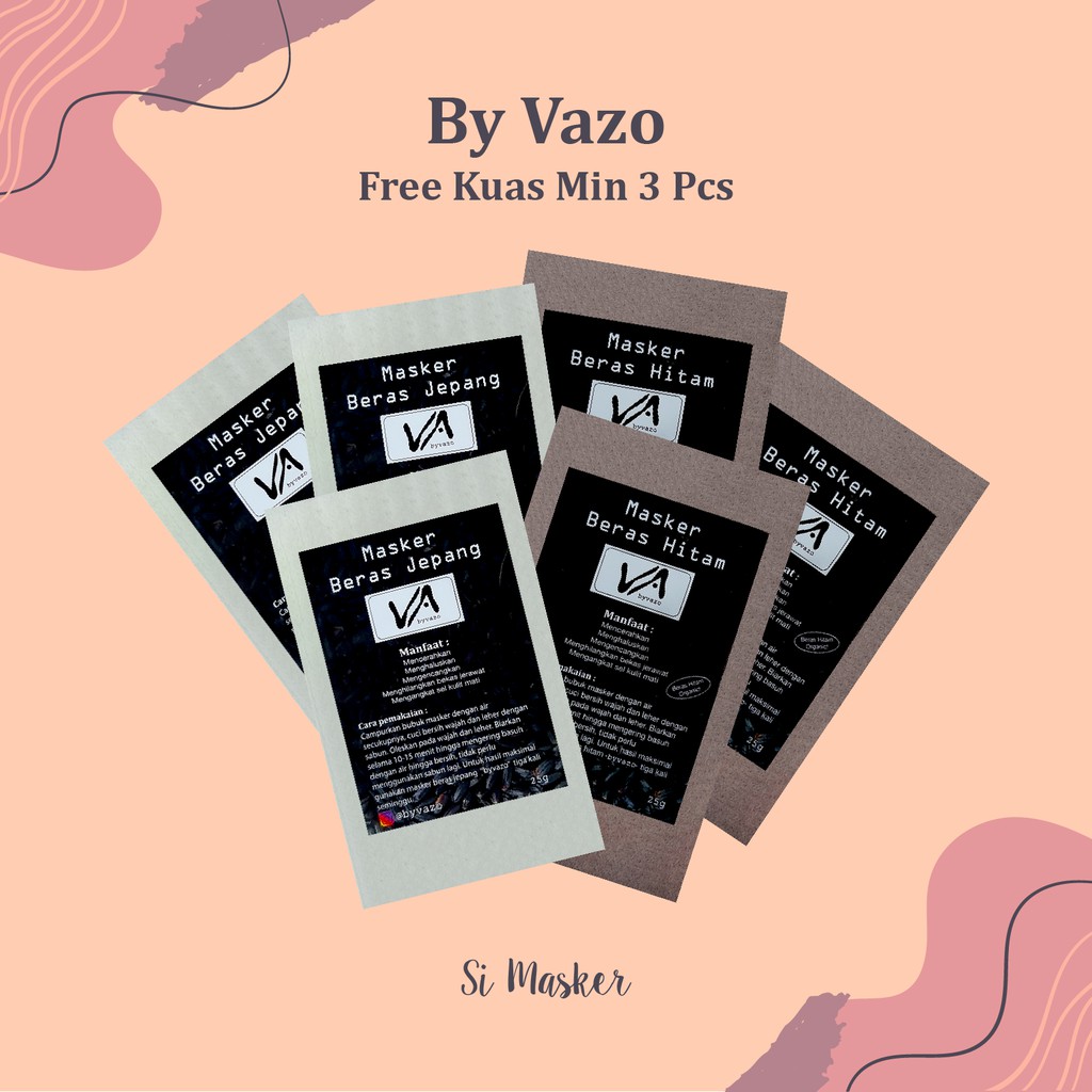 [FREE KUAS] By Vazo Beras Jepang Beras Hitam Si Masker Wajah Organik