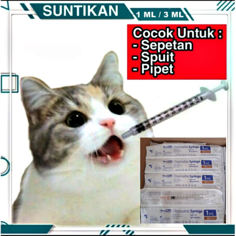 Pipet Spuit Pelontar Obat Kucing Anjing Spet 1cc 3cc Spetan 1 ml 3 ml