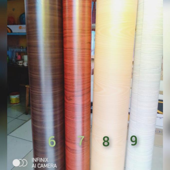 WALLPAPER STIKER DINDING LEMARI MEJA LANTAI PINTU MOTIF SERAT KAYU 3D