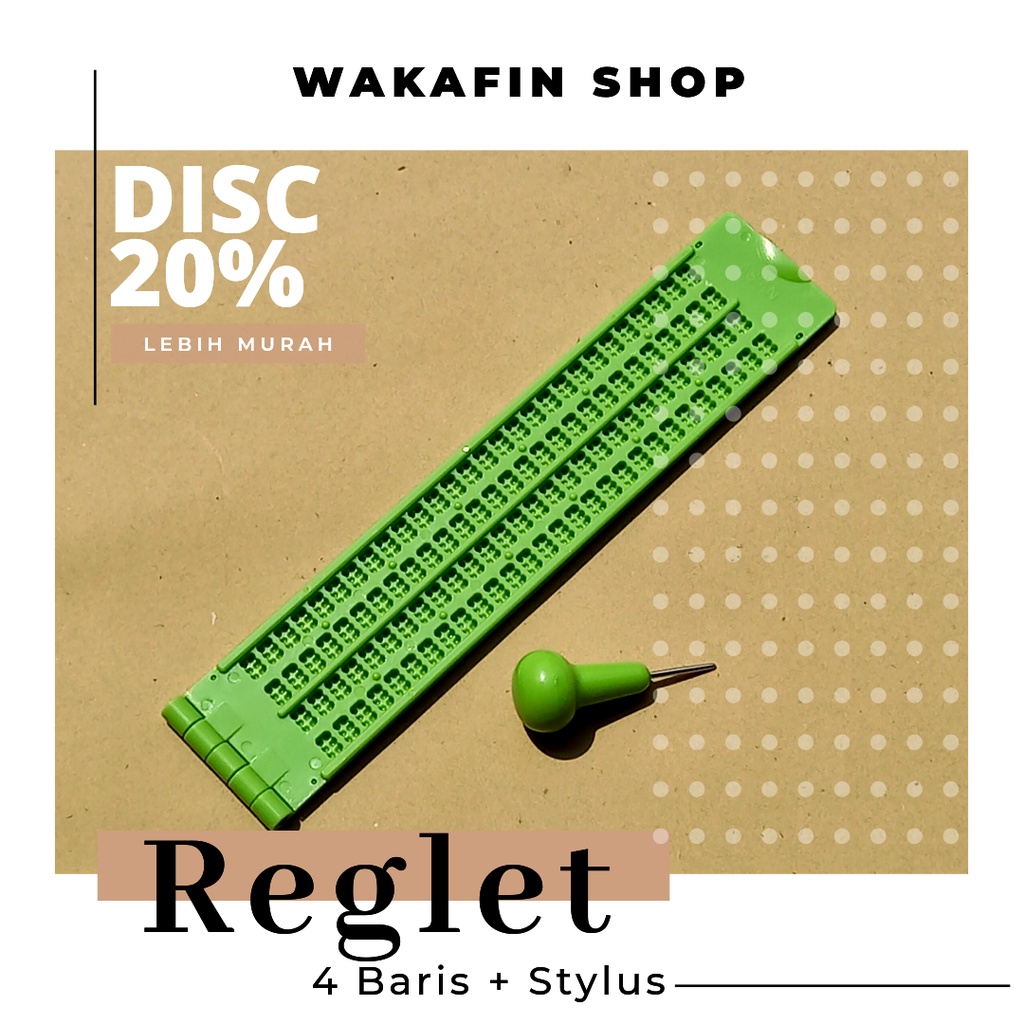 

DISKON!!! REGLET 4 BARIS + STYLUS UNTUK TUNANETRA | RIGLET