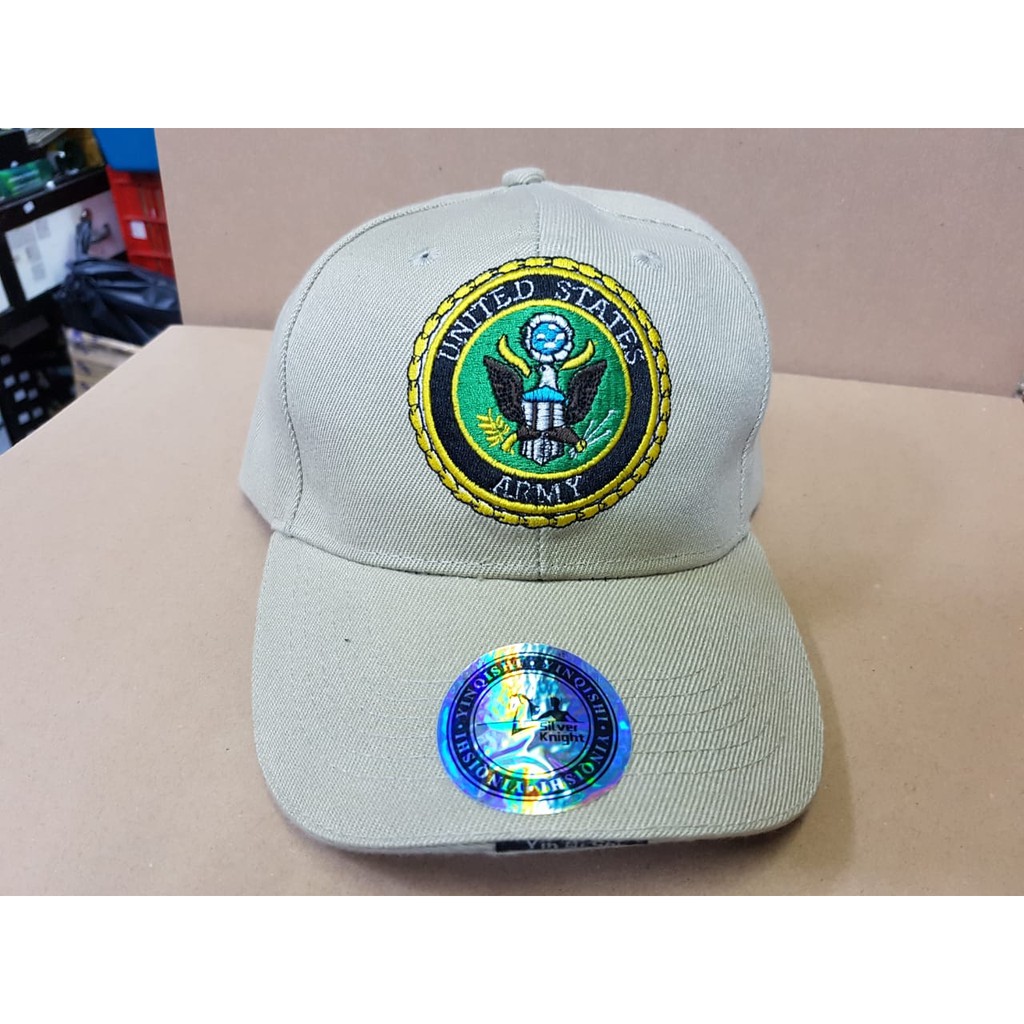 New Trend! TOPI ARMY UNITED STATES COKELAT TAN CAP HAT MILITARY OUTDOOR