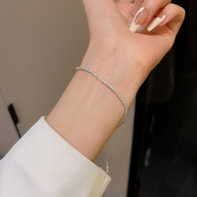 Gelang Tangan Silver Simple Mewah Untuk Wanita