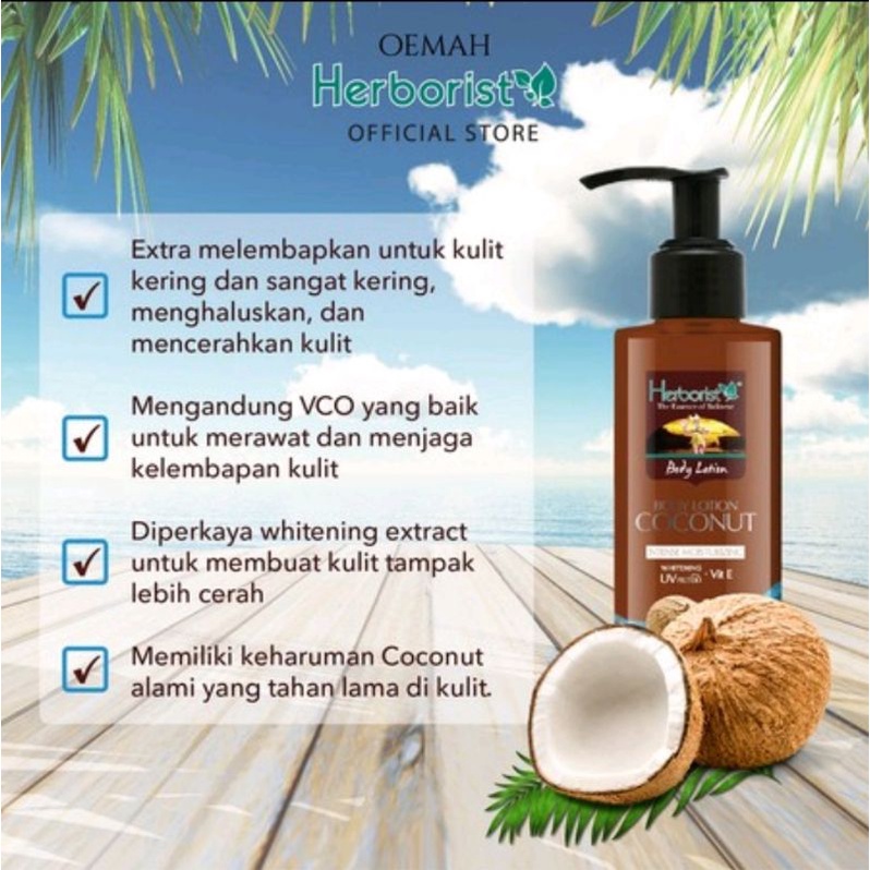 Herborist Body Lotion Zaitun | Coconut | Frangipani | Whitening UV Filter Herboris 145ml